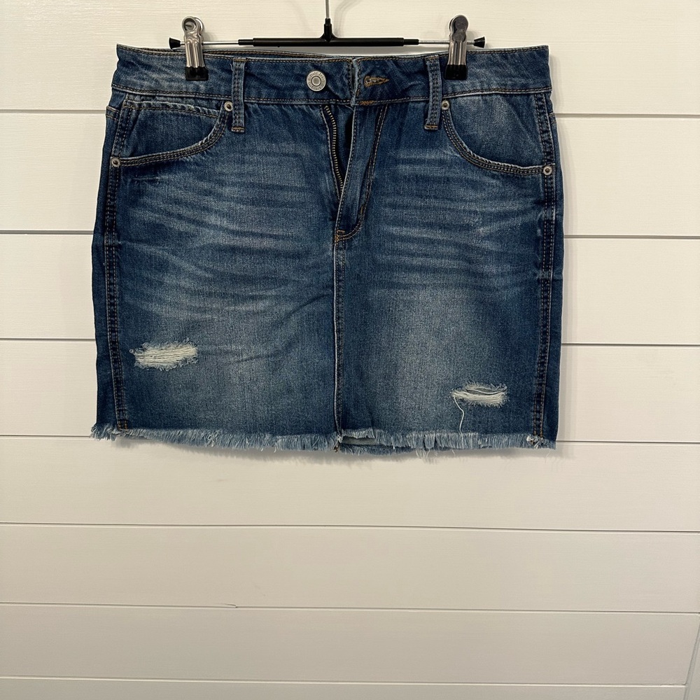 Mudd Distressed Blue Mini Skirt (Juniors 11)